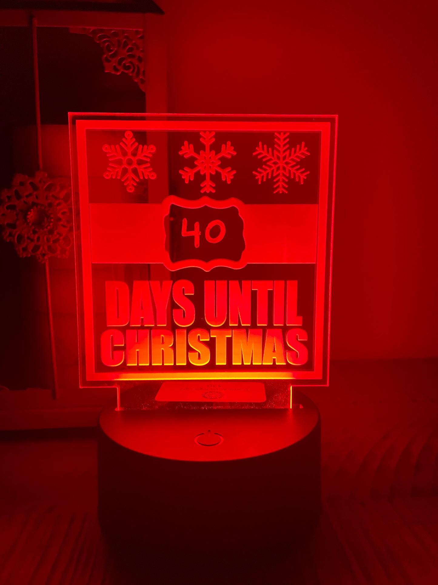 Christmas Countdown Acrylic Night Light