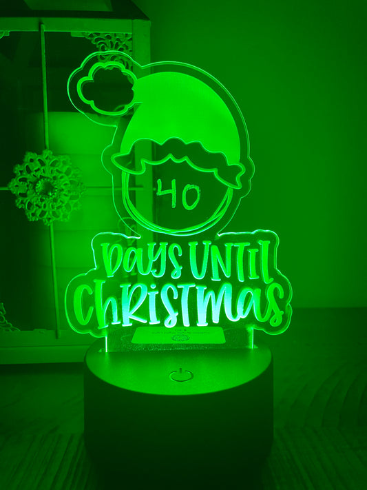 Christmas Countdown Acrylic Night Light